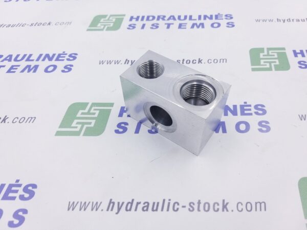 Valve block/aluminum/ 2/2 (12.8-3/4' UNF) G3/8 hole 16mm