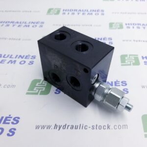 Hydraulic manifold NG6x1 ES063338014H with relief valve.
