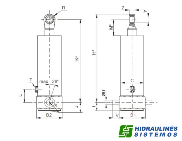Telescopic cylinder 4-149-4620 FE 149-4-04620-009A-K1484 HYVA 71535300