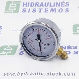 0/1 bar Manometras d-100 tvirtinimas iš šono 1/2' BSP