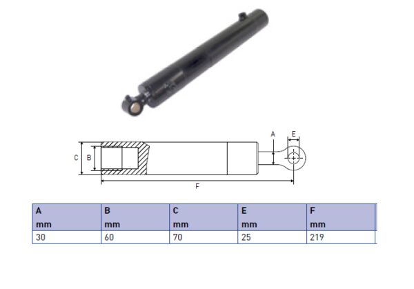 Hydraulic cylinder Erhel Hydris 30/60/219 for bend
