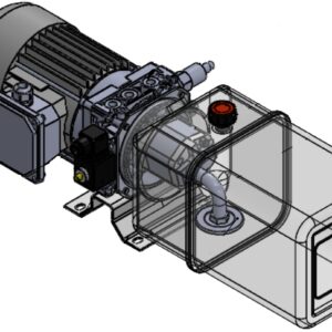 Mini hydraulic power pack 380VAC 1.1kW 1420rpm with NO 220VAC spool valve 2,7cc 8L tank