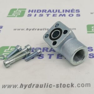 Pump flange 30mm 1/2' 90° aluminum max. 180bar RIA30-012