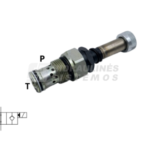 Valve 2/2 D23.5 3/4 BSP solenoid d14 NO 350 bar 80 l/min with mechanical control