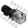 Mini hydraulic power pack 380VAC 1.1kW 4.3L/min 130bar 1420rpm valve 24VDC