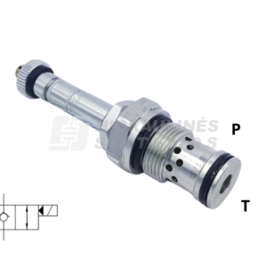 Valve 2/2 D23.5 3/4 BSP solenoid d16 NC 350 bar 80 l/min with mechanical control