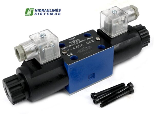 Solenoid-operated directional valve NG6 4/3, spool type 8C P-T.A.B, 024 VDC, 4WE6E-L6X/EG24NZ4 Voima