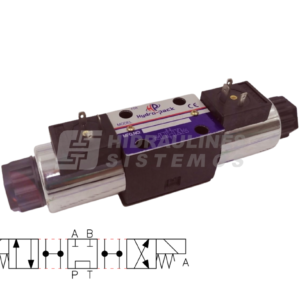 Solenoid-operated directional valve NG6 4/3, spool type 8C P-T-A-B, 220 VAC, DG4V-3 8C VMUC661 Hydro