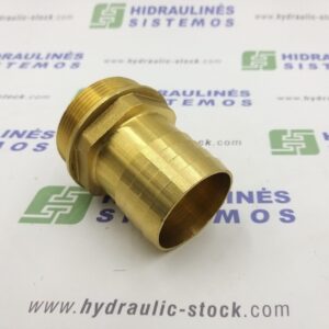 Suction fitting 2' male x for 60 mm hose, 0 angle brass