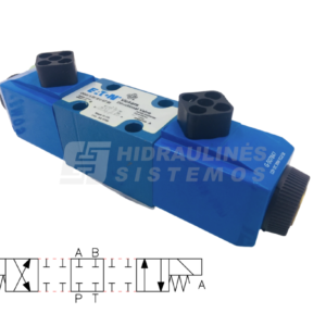 Solenoid-operated directional valve NG6 4/3, spool type 2C P-A-B-T, 012 VDC, DG4V-3 2C MUG760 Danfos
