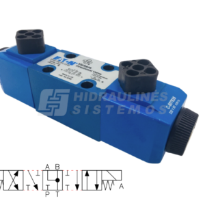 Solenoid-operated directional valve NG6 4/3, spool type 6C P-A-B-T, 220 VAC, DG4V-3 6C MUC660 Danfos