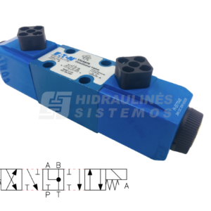 Solenoid-operated directional valve NG6 4/3, spool type 6C P-A-B-T, 024 VDC, DG4V-3 6C MUH760 Danfos