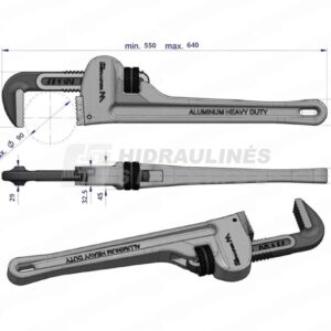 Cylinder removal key 24' 90mm (aluminum)