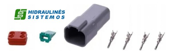 Set of DT 4 pin connectors plug male