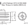 Hydraulic motor MM 20 SH 14-tooth shaft