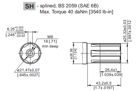 Hydraulic motor MP 100 SH shaft, OMPX100 ESA2G S-X Ø1" Z6 White