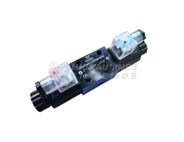 Solenoid-operated directional valve NG6 4/3, spool type 6C P-A-B-T, 220 VAC, 4WE6-JG2 Voima