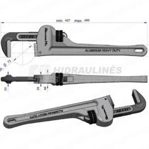 Cylinder removal key 18' 73mm (aluminum)