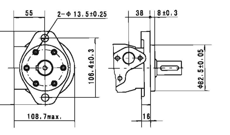 Hydraulic motor MR 250 CB 32mm shaft, ALSG2-L-250-O2-C32-01 Ambr
