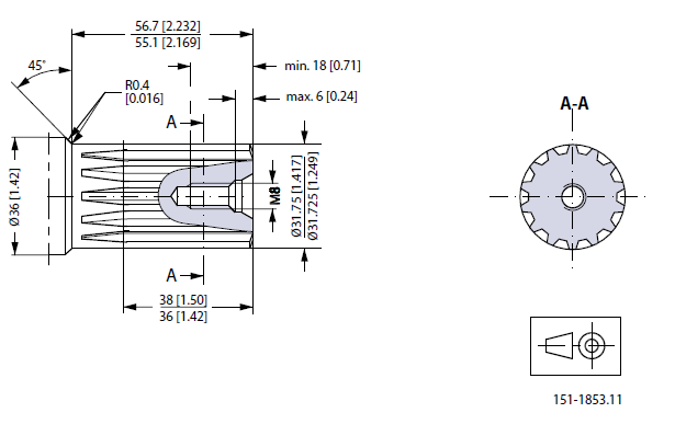 Hydraulic motor MR 250 HB 14-tooth shaft
