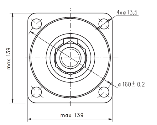 Hydraulic motor MSW 315 K tapered 1:10 shaft