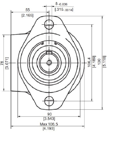 Hydraulic motor MRB 160 C/C with dual shafts 25 mm, BMR2-160