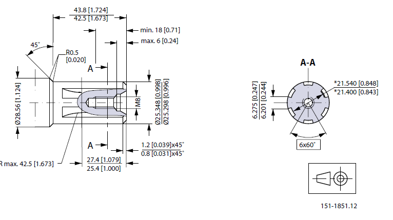 Hydraulic motor MR 050 SH shaft