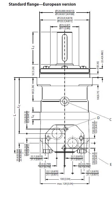 Hydraulic motor MT160 tapered 1:10, CON GSP 151B3012 Danfoss