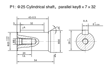 Hydraulic motor MR 050 C 25mm shaft, ziHYD BMRY-50 P41