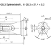 Hydraulic motor MR 315 SH 6-tooth shaft, ziHYD BMRY-315 H3