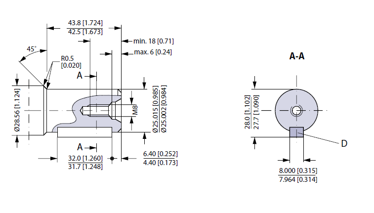 Hydraulic motor MR 050 C 25mm shaft, MCS050 AA 02 AA110020A000B0