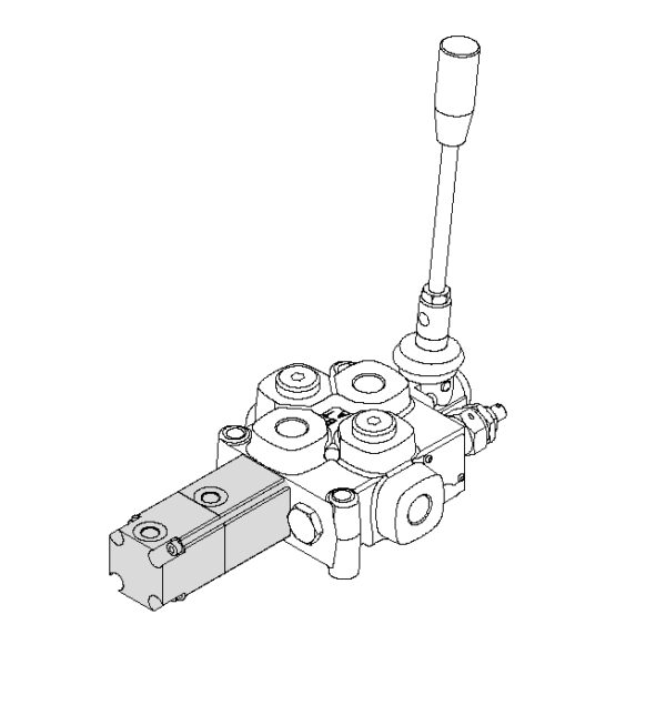 Control valve 1 sec. 60 ltr. Q45 1/2' BSP 101, single acting cylinder, pneumatic control