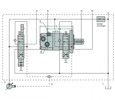 Hydraulic motor MS 100 C shaft 32mm BMS-E4-B-D