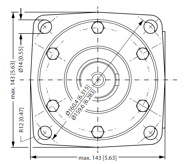 Hydraulic motor MT400 C 40mm shaft
