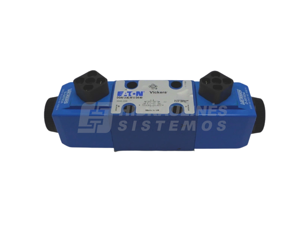 Solenoid-operated directional valve NG6 4/3, spool type 6C P-A-B-T, 220 VAC, DG4V-3 6C MUD660 Danfos