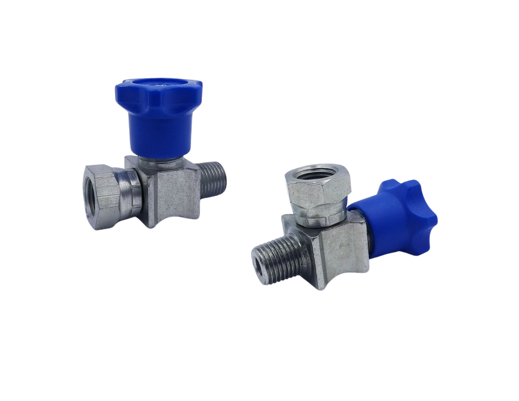 In line shut-off pressure gauge valve