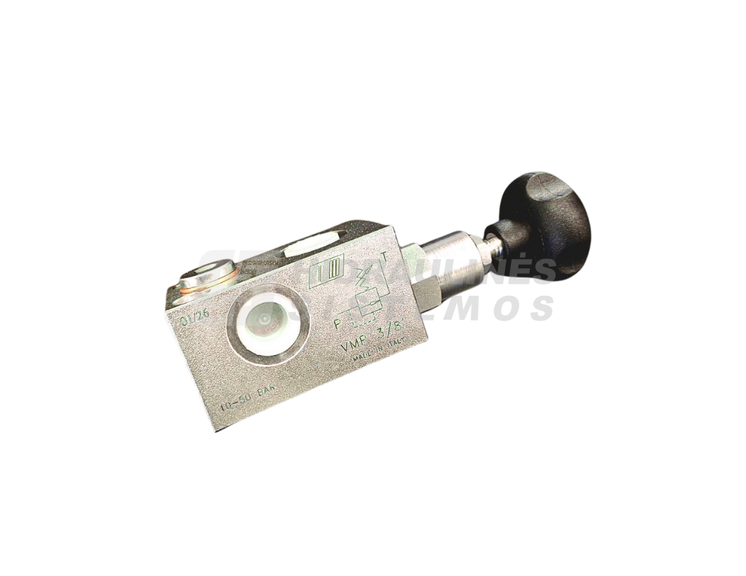 RELIEF VALVE VMP C 3/8' (45 l/min. 10/50 max.350 bar.) with handle