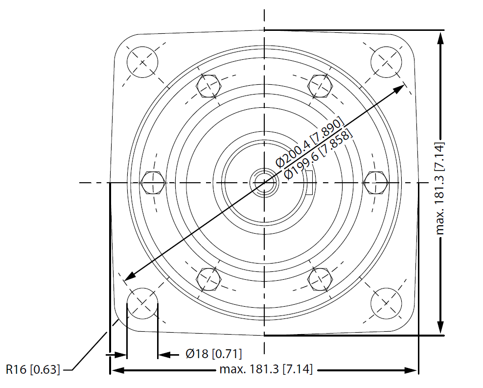Hydraulic motor MV 630 C 50mm shaft