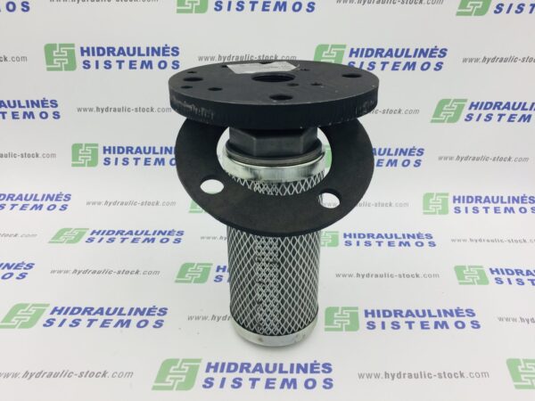 Flange with filter for hydraulic oil tank
