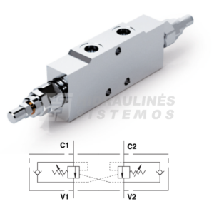 Counterbalance valve 3/8' VBCD/A DE 35ltr. 350 bar. Two-sided