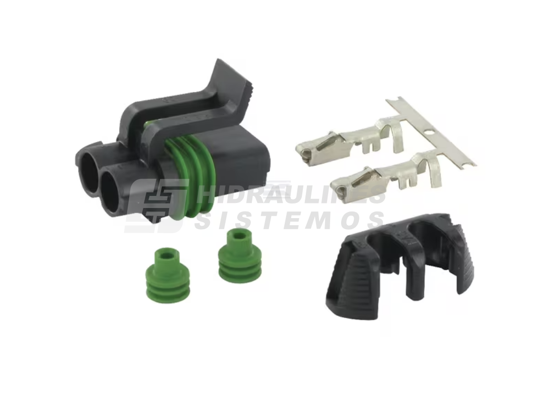 Set of DT 2 pin connectors plug M IP67, 12–24 V