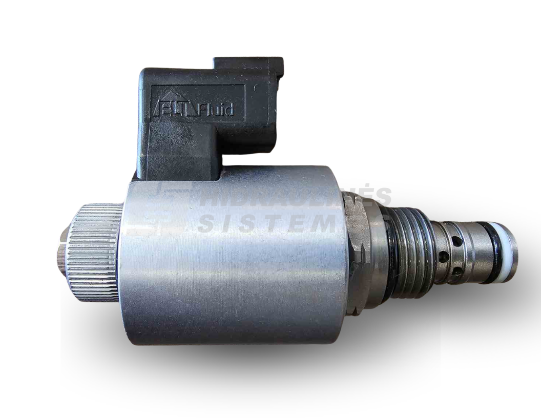 Valve 2/2 D12.6 3/4 JIC NO 300bar solenoid d13 30 l/min with coil ELT Fluid E08N-23L