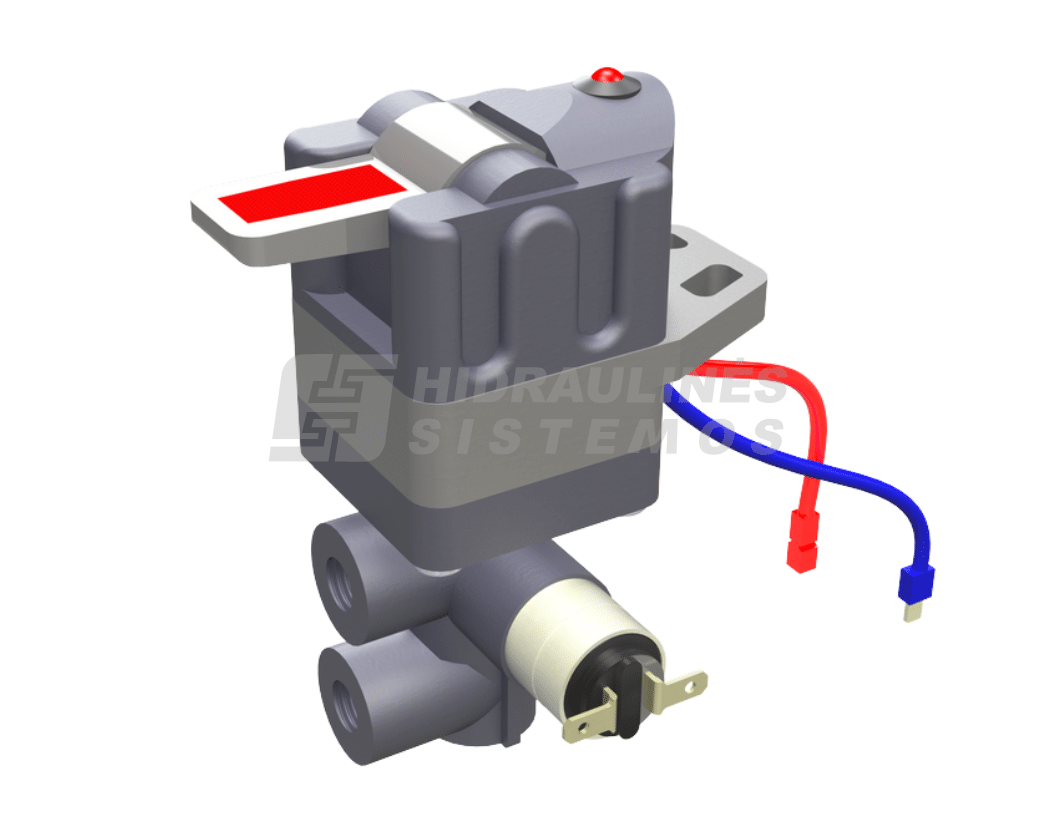Tipper Pneumatic Control Valve, 1 Way, with Warning Light,