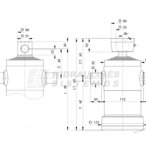 Telescopic cylinder 11T 5D h610 E2130 TC3055S