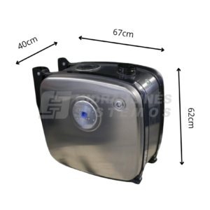 Hydraulic oil tank, side mounting 150 ltr. Aluminium 62x67x40 side valve