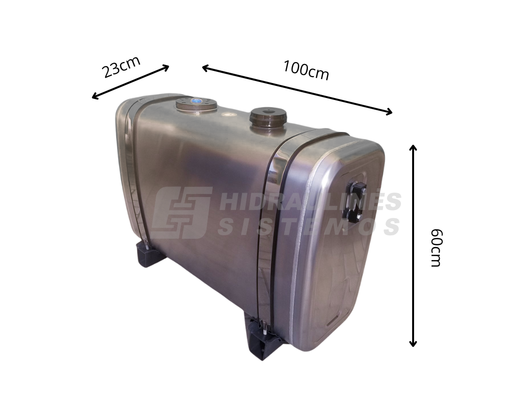 Hydraulic oil tank, rear mounting 135 ltr. Aluminium 023x060x100 cm