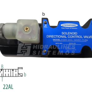 Solenoid valve NG10 4/2 22AL P-B.A.T.(P-A.B.T.) 024 VDC coil on b side