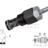 Cartridge sequence valve SW12 2/2 100 l/min 350bar SAE 12/2 with Aluminium body Walvoil