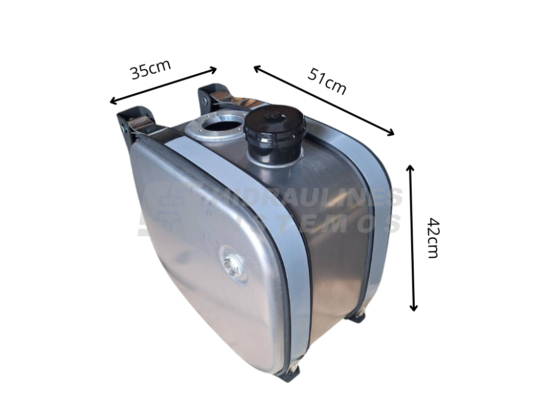 Hydraulic oil tank, side mounting 065 ltr. Aluminium 42x51x35