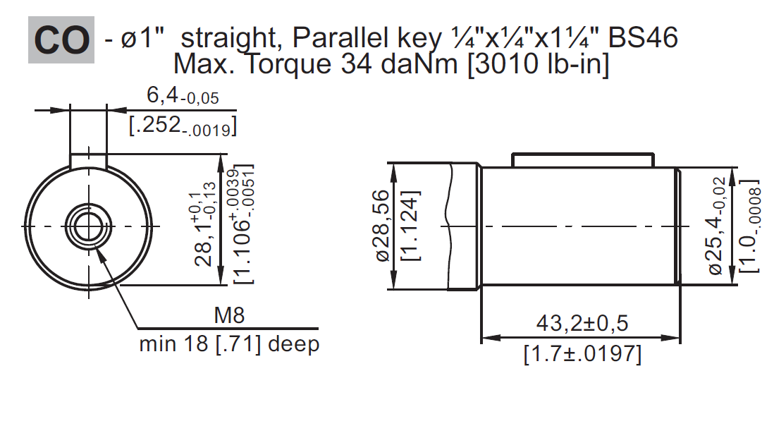 Hydraulic motor MR 080 25.4mm-1'' shaft, with speed sensor, MR080VCOURS